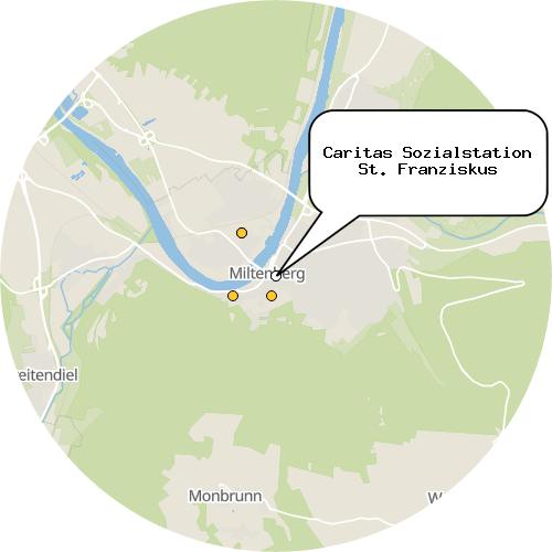 Kartenausschnitt für die Firma Caritas Sozialstation St. Franziskus