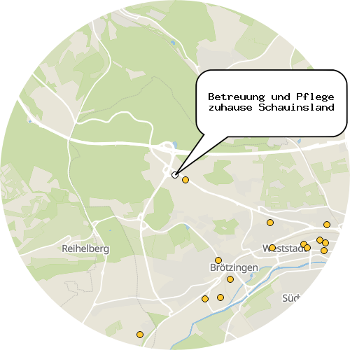 Kartenausschnitt für die Firma Betreuung und Pflege zuhause Schauinsland
