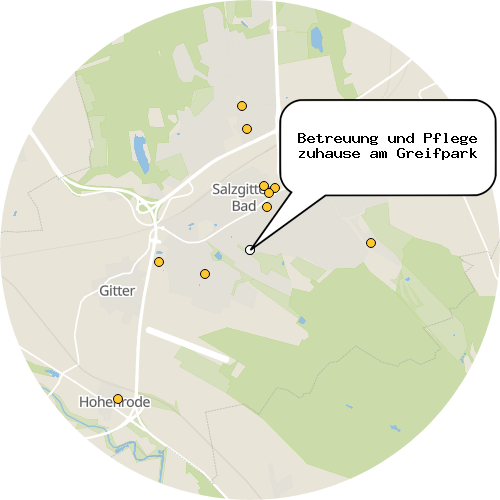 Kartenausschnitt für die Firma Betreuung und Pflege zuhause am Greifpark