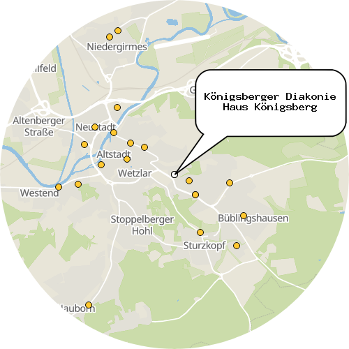 Kartenausschnitt für die Firma Königsberger Diakonie Haus Königsberg