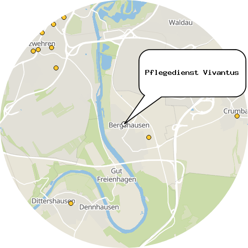 Kartenausschnitt für die Firma Pflegedienst Vivantus