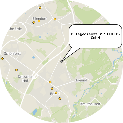 Kartenausschnitt für die Firma Pflegedienst VISITATIS GmbH