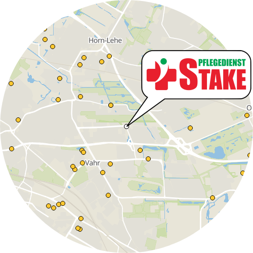 Kartenausschnitt für die Firma Pflegedienst Stake GmbH