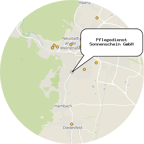 Kartenausschnitt für die Firma Pflegedienst Sonnenschein GmbH