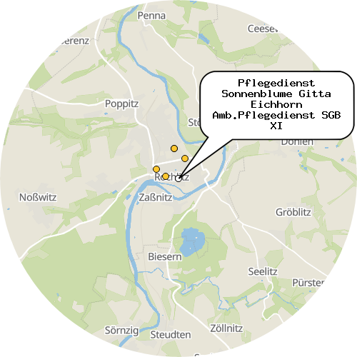 Kartenausschnitt für die Firma Pflegedienst Sonnenblume Gitta Eichhorn Amb.Pflegedienst SGB XI