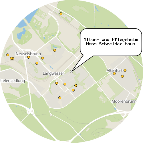 Kartenausschnitt für die Firma Alten- und Pflegeheim Hans Schneider Haus