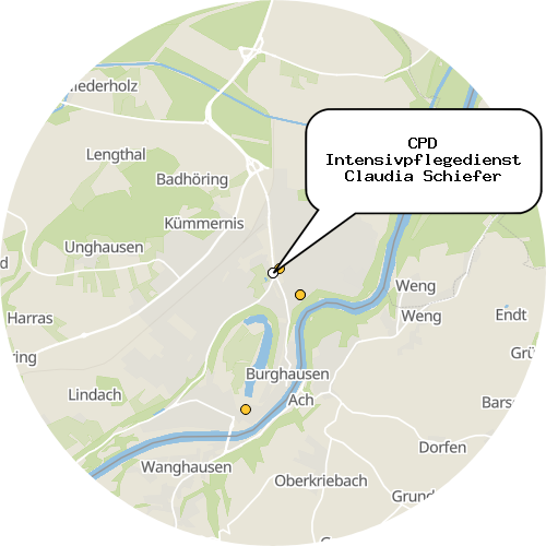 Kartenausschnitt für die Firma CPD Intensivpflegedienst Claudia Schiefer