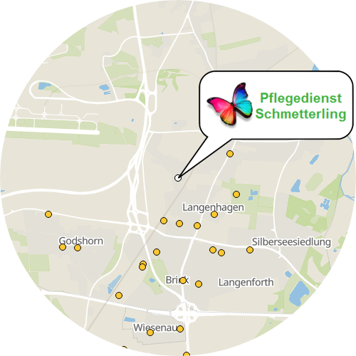 Kartenausschnitt für die Firma Pflegedienst Schmetterling GmbH