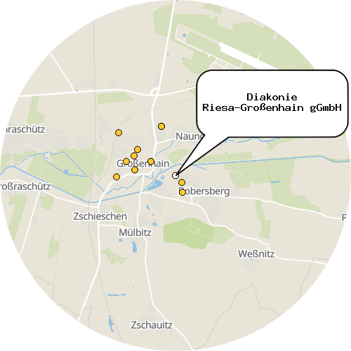 Kartenausschnitt für die Firma Diakonie Riesa-Großenhain gGmbH