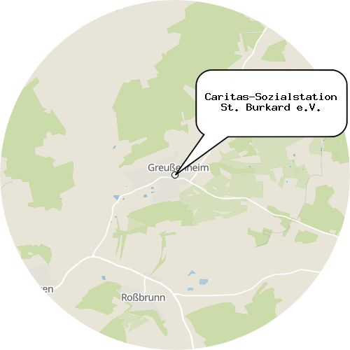 Kartenausschnitt für die Firma Caritas-Sozialstation St. Burkard e.V.
