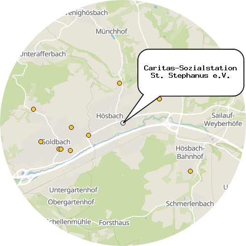 Kartenausschnitt für die Firma Caritas-Sozialstation St. Stephanus e.V.