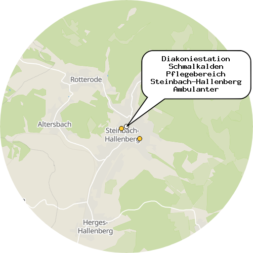 Kartenausschnitt für die Firma Diakoniestation Schmalkalden Pflegebereich Steinbach-Hallenberg Ambulanter Pflegedienst