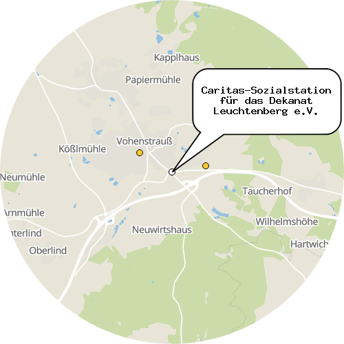 Kartenausschnitt für die Firma Caritas-Sozialstation für das Dekanat Leuchtenberg e.V.