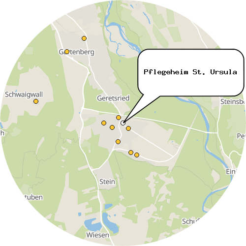 Kartenausschnitt für die Firma Pflegeheim St. Ursula