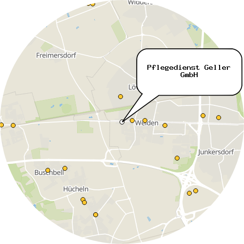 Kartenausschnitt für die Firma Pflegedienst Geller GmbH