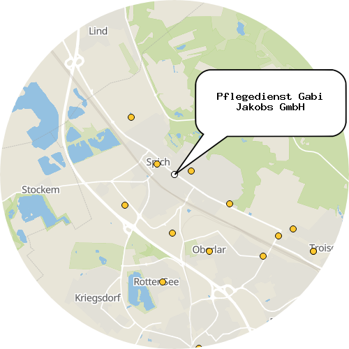 Kartenausschnitt für die Firma Pflegedienst Gabi Jakobs GmbH