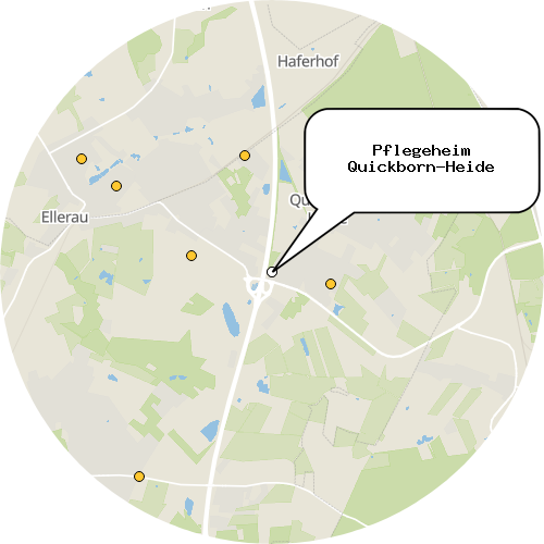 Kartenausschnitt für die Firma Pflegeheim Quickborn-Heide