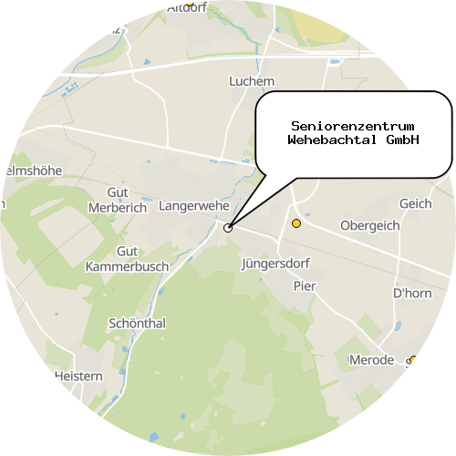 Kartenausschnitt für die Firma Seniorenzentrum Wehebachtal GmbH