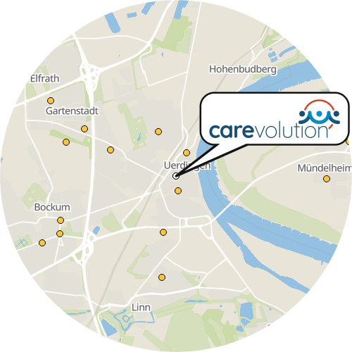 Kartenausschnitt für die Firma Carevolution