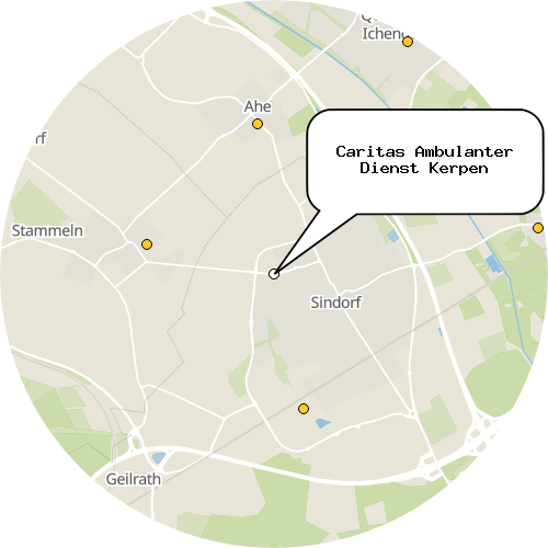 Kartenausschnitt für die Firma Caritas Ambulanter Dienst Kerpen