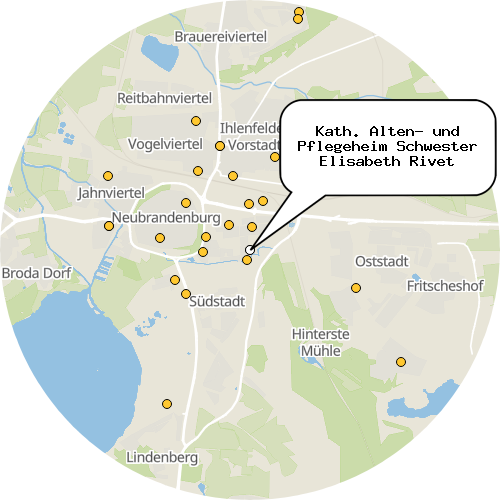 Kartenausschnitt für die Firma Kath. Alten- und Pflegeheim Schwester Elisabeth Rivet