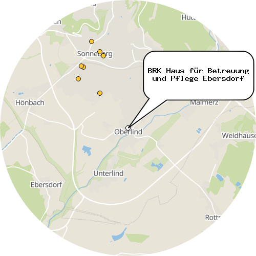 Kartenausschnitt für die Firma BRK Haus für Betreuung und Pflege Ebersdorf