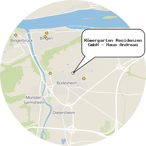 Kartenausschnitt für die Firma Römergarten Residenzen GmbH - Haus Andreas