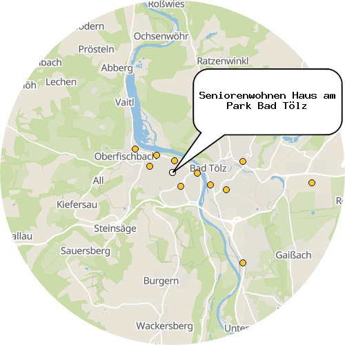 Kartenausschnitt für die Firma Seniorenwohnen Haus am Park Bad Tölz