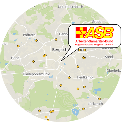 Kartenausschnitt für die Firma ASB - Pflegedienst Bergisch Gladbach