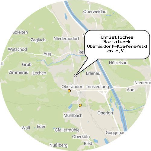 Kartenausschnitt für die Firma Christliches Sozialwerk Oberaudorf-Kiefersfelden e.V.