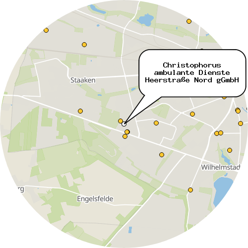 Kartenausschnitt für die Firma Christophorus ambulante Dienste Heerstraße Nord gGmbH