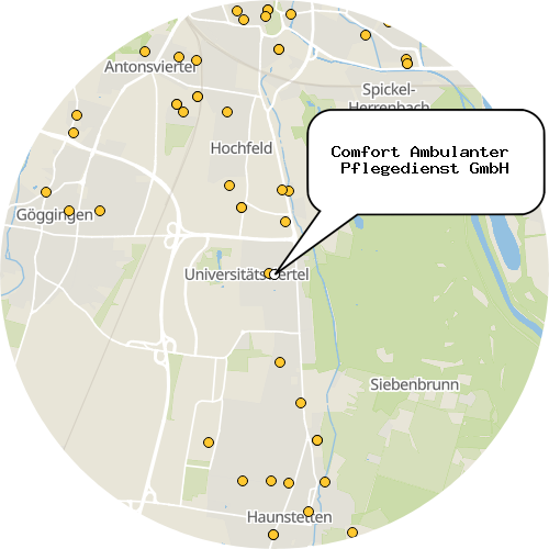 Kartenausschnitt für die Firma Comfort Ambulanter  Pflegedienst GmbH