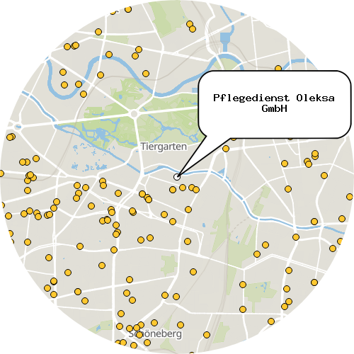 Kartenausschnitt für die Firma Pflegedienst Oleksa GmbH