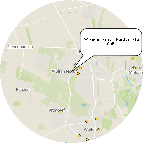 Kartenausschnitt für die Firma Pflegedienst Nostalgie GbR