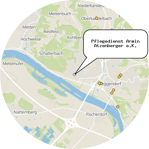 Kartenausschnitt für die Firma Pflegedienst Armin Atzenberger e.K.