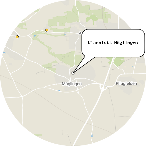 Kartenausschnitt für die Firma Kleeblatt Möglingen
