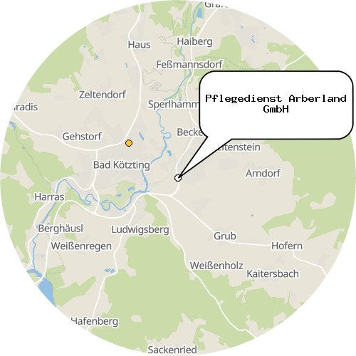 Kartenausschnitt für die Firma Pflegedienst Arberland GmbH