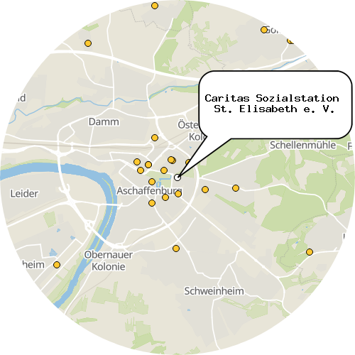 Kartenausschnitt für die Firma Caritas Sozialstation  St. Elisabeth e. V.