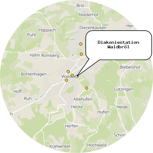 Kartenausschnitt für die Firma Diakoniestation Waldbröl