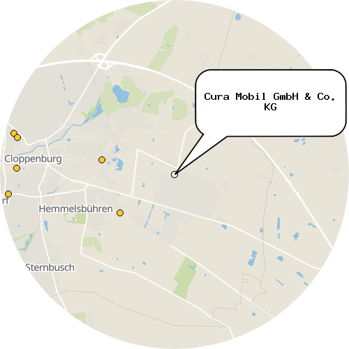 Kartenausschnitt für die Firma Cura Mobil GmbH & Co. KG