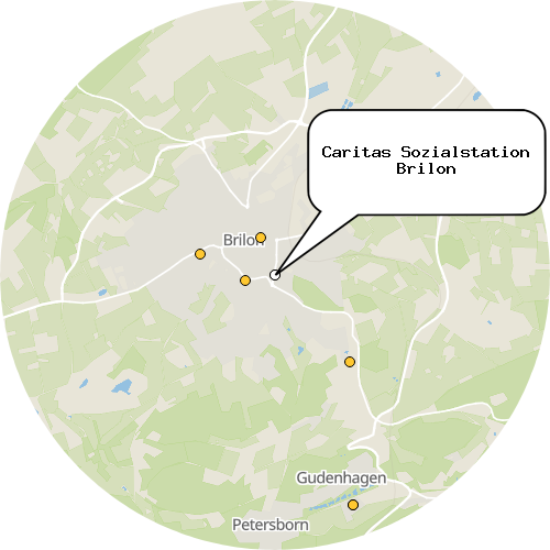 Kartenausschnitt für die Firma Caritas Sozialstation Brilon