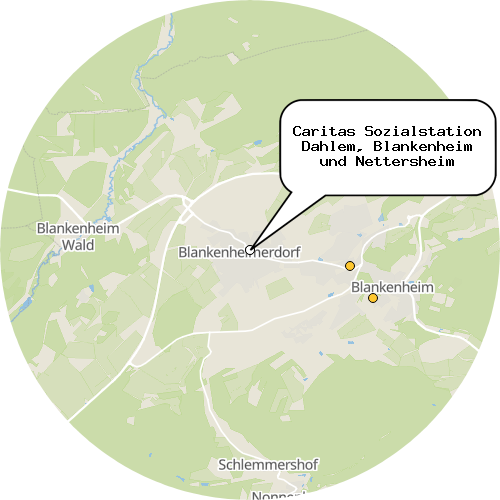 Kartenausschnitt für die Firma Caritas Sozialstation Dahlem, Blankenheim und Nettersheim