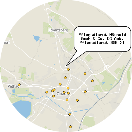 Kartenausschnitt für die Firma Pflegedienst Mächold GmbH & Co. KG Amb. Pflegedienst SGB XI