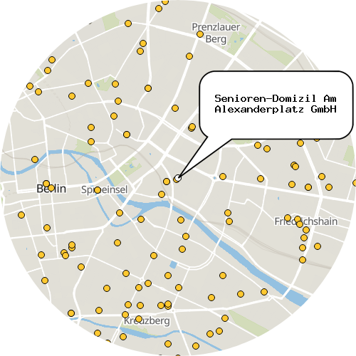 Kartenausschnitt für die Firma Senioren-Domizil Am Alexanderplatz GmbH