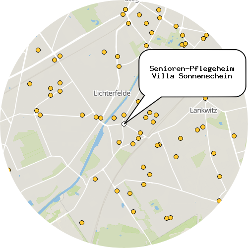 Kartenausschnitt für die Firma Senioren-Pflegeheim Villa Sonnenschein