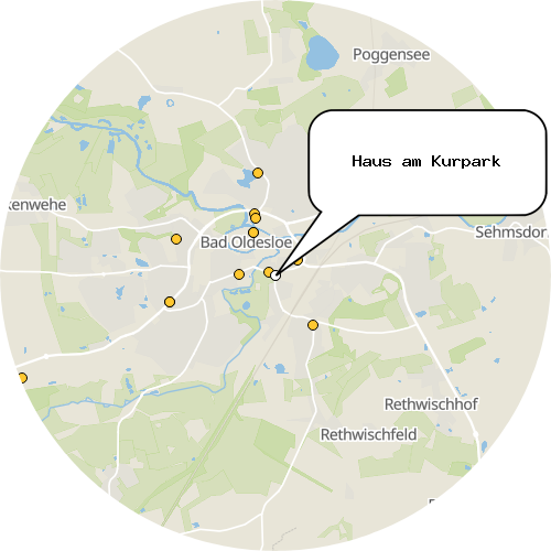 Kartenausschnitt für die Firma Haus am Kurpark