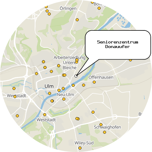 Kartenausschnitt für die Firma Seniorenzentrum Donauufer