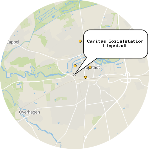 Kartenausschnitt für die Firma Caritas Sozialstation Lippstadt