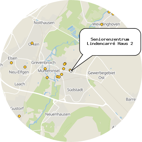 Kartenausschnitt für die Firma Seniorenzentrum Lindencarré Haus 2