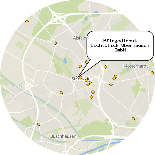Kartenausschnitt für die Firma Pflegedienst Lichtblick Oberhausen GmbH